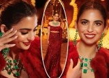 Isha Ambani Radiates Elegance in Red Manish Malhotra Lehenga, Blouse And Cape on Day 3 of Ambani's Pre-Wedding Bash- PICS